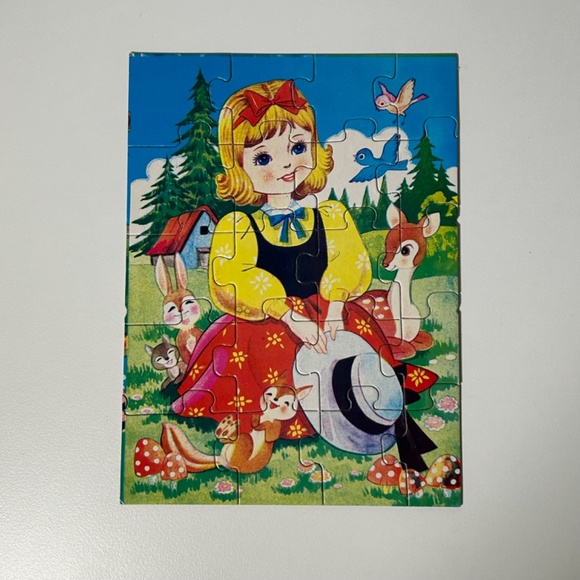 Vintage 60s 70s Set of 4 Fairy Tale Puzzles Made in Japan No Box (13E) - Picture 4 of 6